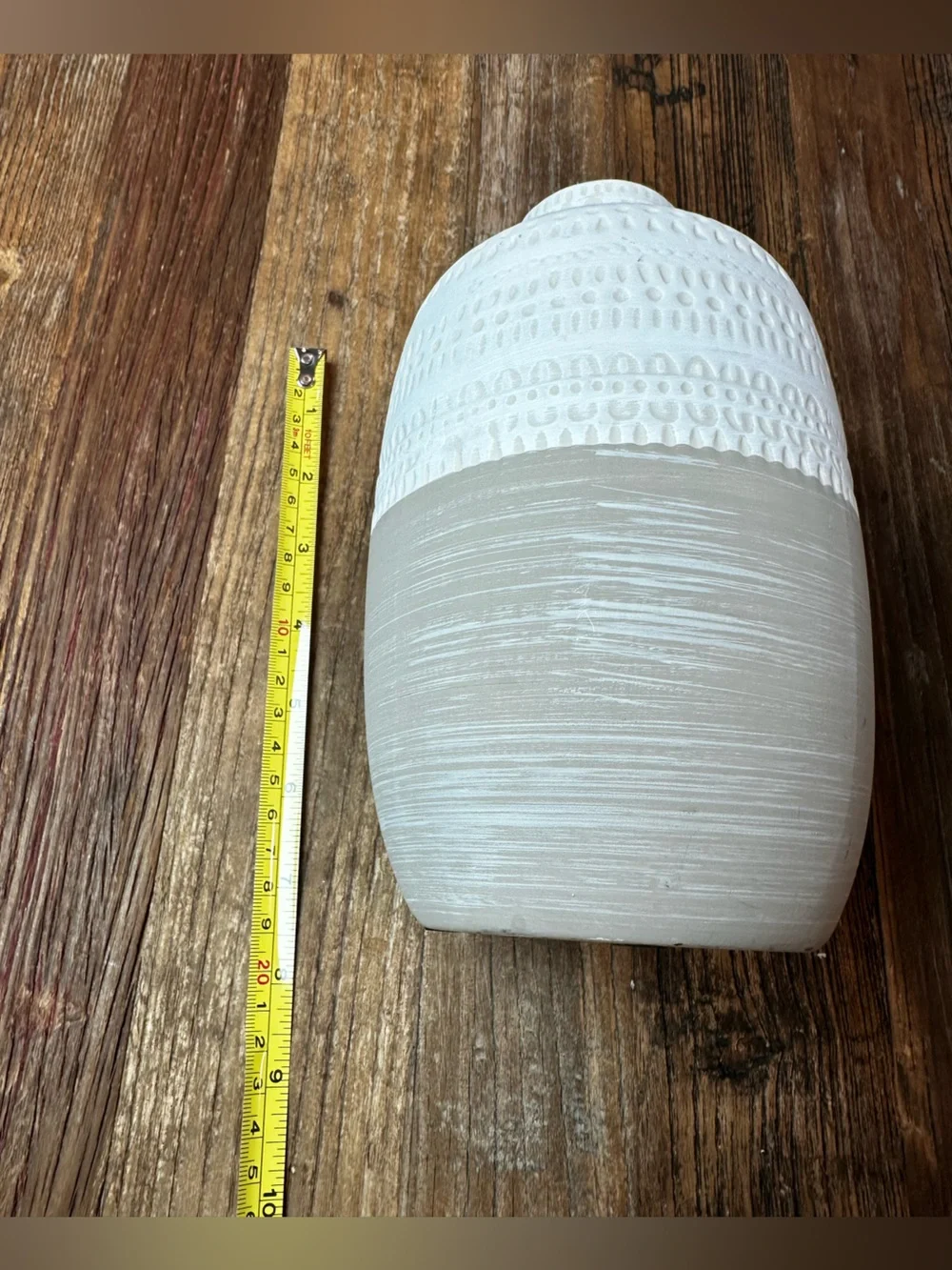 Neutral Textured Ceramic Vase Set - White & Taupe